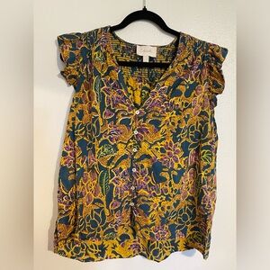 Cleobella Floral Chloe Button Down Blouse